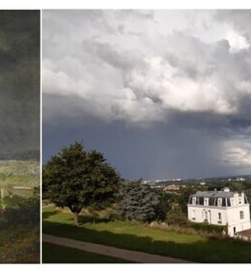 Conférence à deux voix : conversation visuelle sous la pluie