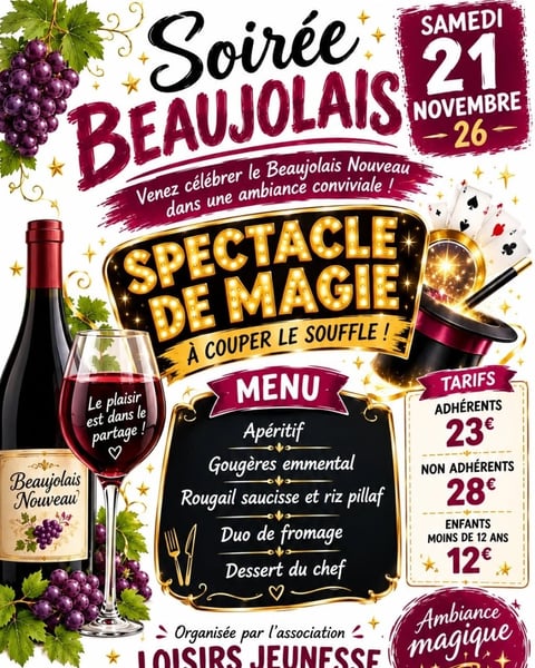 Soirée Beaujolais - Spectacle de magie